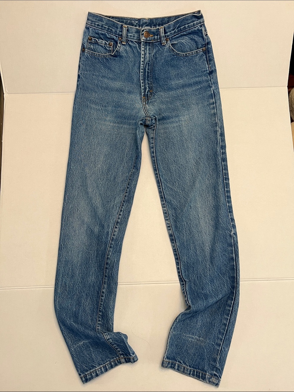 VINTAGE 90’s POLO BY RALPH LAUREN 100% COTTON STRAIGHT LEG DISTRESSED JEANS 8